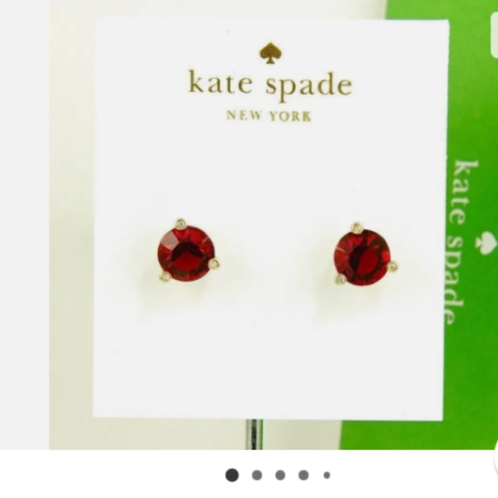 NWT Kate Spade Rise and shine ruby red gold plated studs in original packaging❤️
